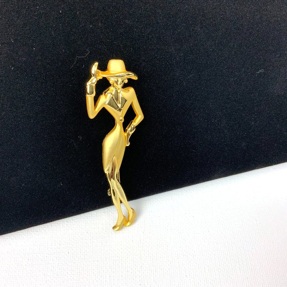 Vintage 1980s Lady Remington Signed AJC Brooch - Picture 16 of 16